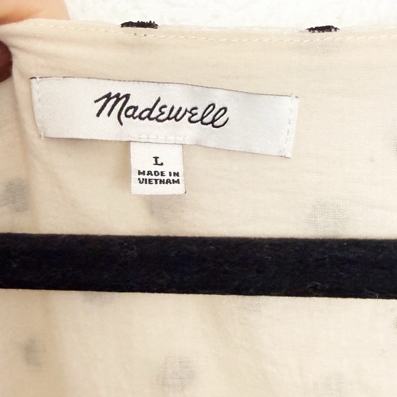 Madewell Polka Dot Puff Sleeve Tiered Midi Wrap Dress - Picture 8 of 11